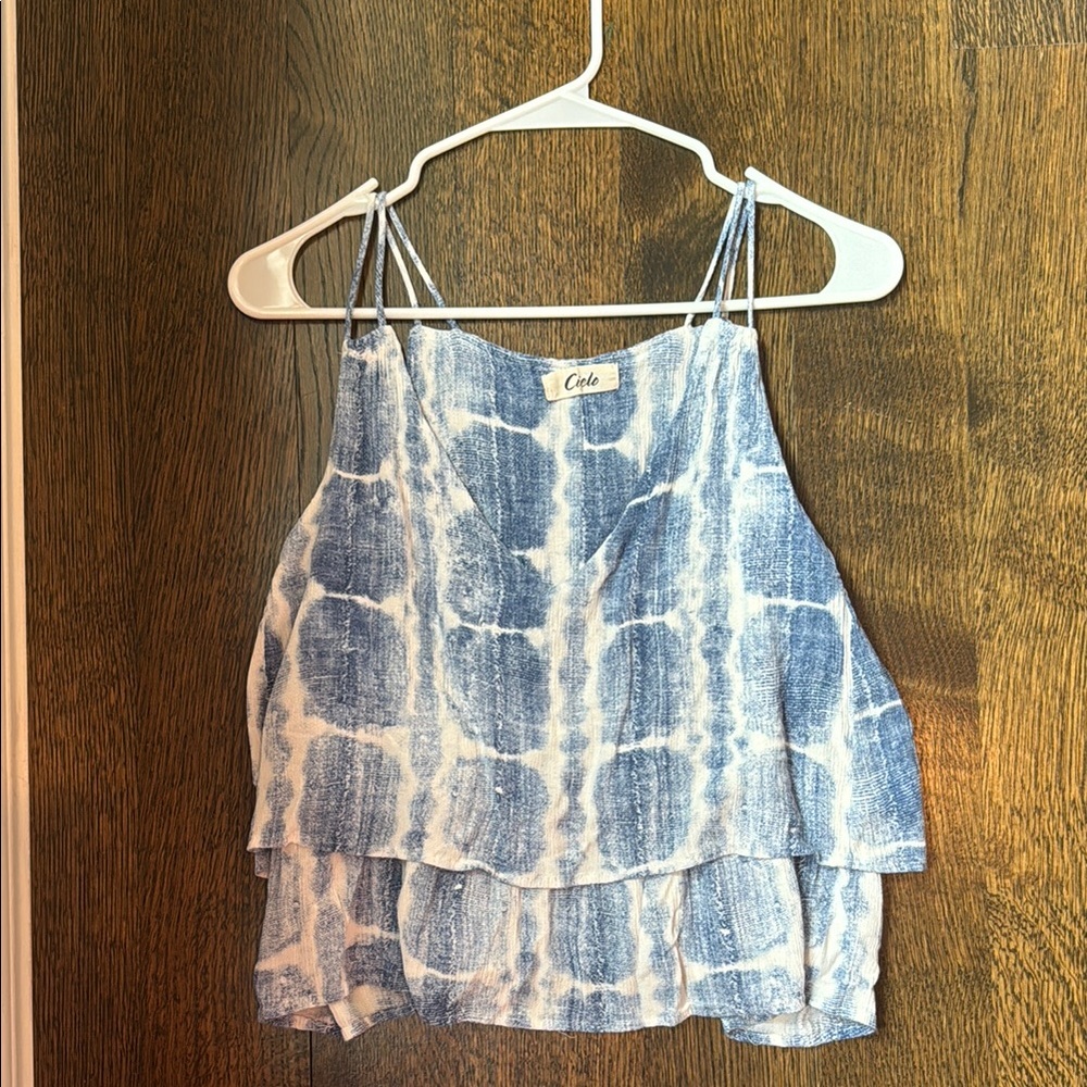 Chic Blue and White Women's Top
